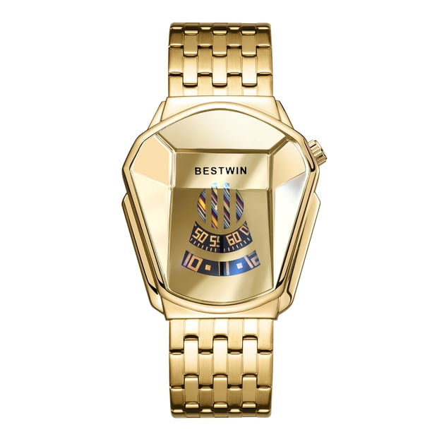 Bestwin Watch Quartz Business Alloy Diamond Shape Couples Watch Men's Quartz Wrist Watch - Luxury Waterproof Fashion Business Casual Sport Watches with Luminous Calendar Analogue Face