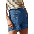 thumbnail image 3 of Loose Retro Double Breasted Women High Waisted Casual Summer Denim Shorts with Pockets, 3 of 6
