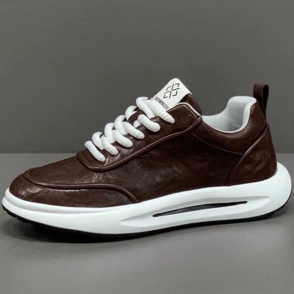 Chunky Sole Casual Shoes Men, 2026 Solid Color Synthetic Sneakers Flexible Comfort, and with Cushioned Insole All-Season Versatile Footwear Urban Street Style