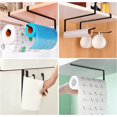 thumbnail image 4 of 2pcs Kitchen Roll Paper Rack Plastic Wrap Rack Storage Paper Towels Rack No Punching Save Space Black, 4 of 5