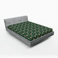 thumbnail image 2 of Ambesonne Easter Fitted Sheet, Funny Spring Gnome Pattern, Full Size, Teal Fern Green and Red, 2 of 5