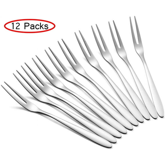 12-piece Appetizer Forks - Stainless Steel Mini Salad Fruit Cake Tasting Forks , 5.1-inch Cocktail Forks Set for Birthday Party Wedding Restaurant