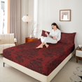 thumbnail image 4 of Manfei Boys Girls Hippie Damask Full Size Sheets 4-Piece,Exotic Style Breathable Bed Sheets,Traditional Floral Flower Lightweight Sheet Sets,Lightweight Room Decor, 4 of 7