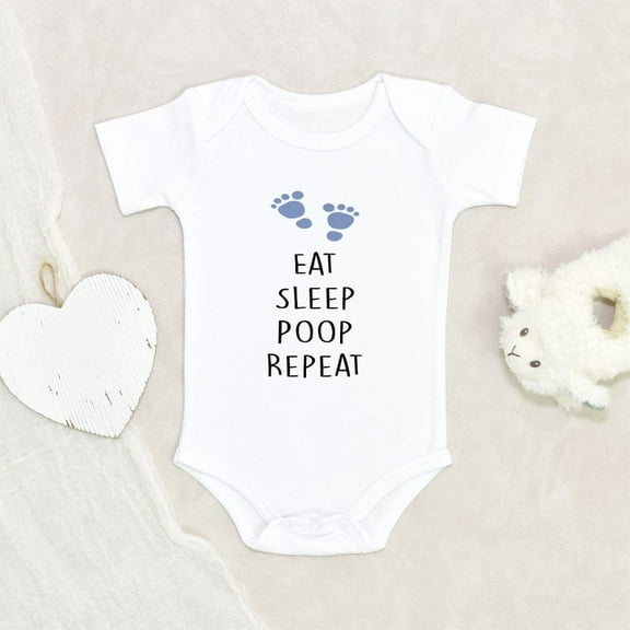 Unique Baby Clothes Baby Shower Gift Eat Sleep Poop Repeat Baby Onesie Funny Baby Onesie Baby Life Onesie