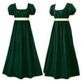 thumbnail image 2 of TAIAOJING Regency Dresses For Women With Satin Sash Ruffled Puff Sleeve Empire Waist Dress Gown, 2 of 3