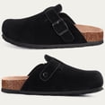 thumbnail image 3 of Comwarm Vegan Suede Clogs for Women Men, Arch Support Leather Mules Potato Sandals Shoes with Cork Footbed, Black, 3 of 6
