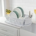 thumbnail image 5 of Sterilite Large 2 Piece Sink Set, Dish Drainer and Drainboard for Plates, Cups, and Flatware, White, 6 Count, 5 of 9