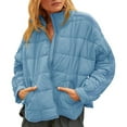thumbnail image 3 of HTNBO Women's Oversized Lightweight Down Coat Long Sleeve Zip Packable Short Puffer Jackets, 3 of 7