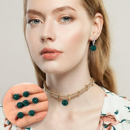 

2024 Newly ! 50PCS Elegant Tibetan Clay Beads With 10mm Straight Holes Fully Studded With Sparkling Rhinestones Chandelier Bangle & Necklace Accessories