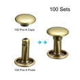 thumbnail image 3 of Unique Bargains 100 Sets Leather Rivets 8mm Double Cap Rivets 10mm Height Metal Studs Rivet, Bronze Tone, 3 of 5