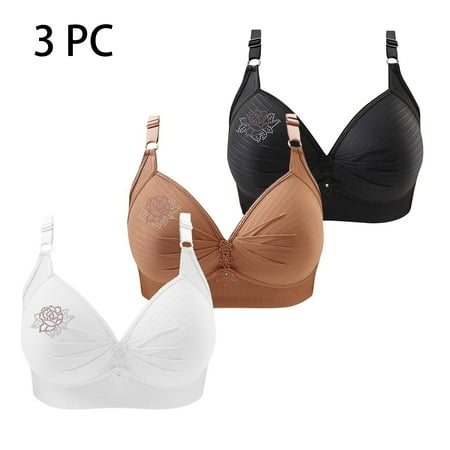Xdegoge Ofertas De Hoy En Walmart Wireless Bras for Women 3 Pack High Support No Wire Bras Plus Size Multipack High Impact Full Coverage Bras Workout Running Sports Bra Breathable Strap Past Orders