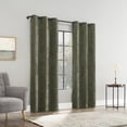 thumbnail image 6 of Sun Zero Isidora Velvet Magnetic Closure 100% Blackout Grommet Curtain Panel, 40"W x 96"L, Olive Green, 6 of 10