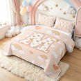 thumbnail image 3 of meiyoeat Cute Rainbow Love Heart Quilt Full for Girls, Lovely Star Moon Full Bedspread Sets Peach, 3 Pieces, 1 Comforter and 2 Pillowcases, 3 of 7