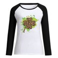 thumbnail image 4 of CEHVOM T-Shirt Décontracté à Manches Longues Imprimé Patchwork pour Femmes pour la Saint-Patrick, Col Rond, 4 of 4