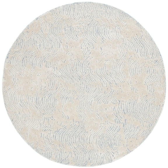 SAFAVIEH Glamour Tashi Abstract Area Rug, Blue/Ivory, 6' x 6' Round