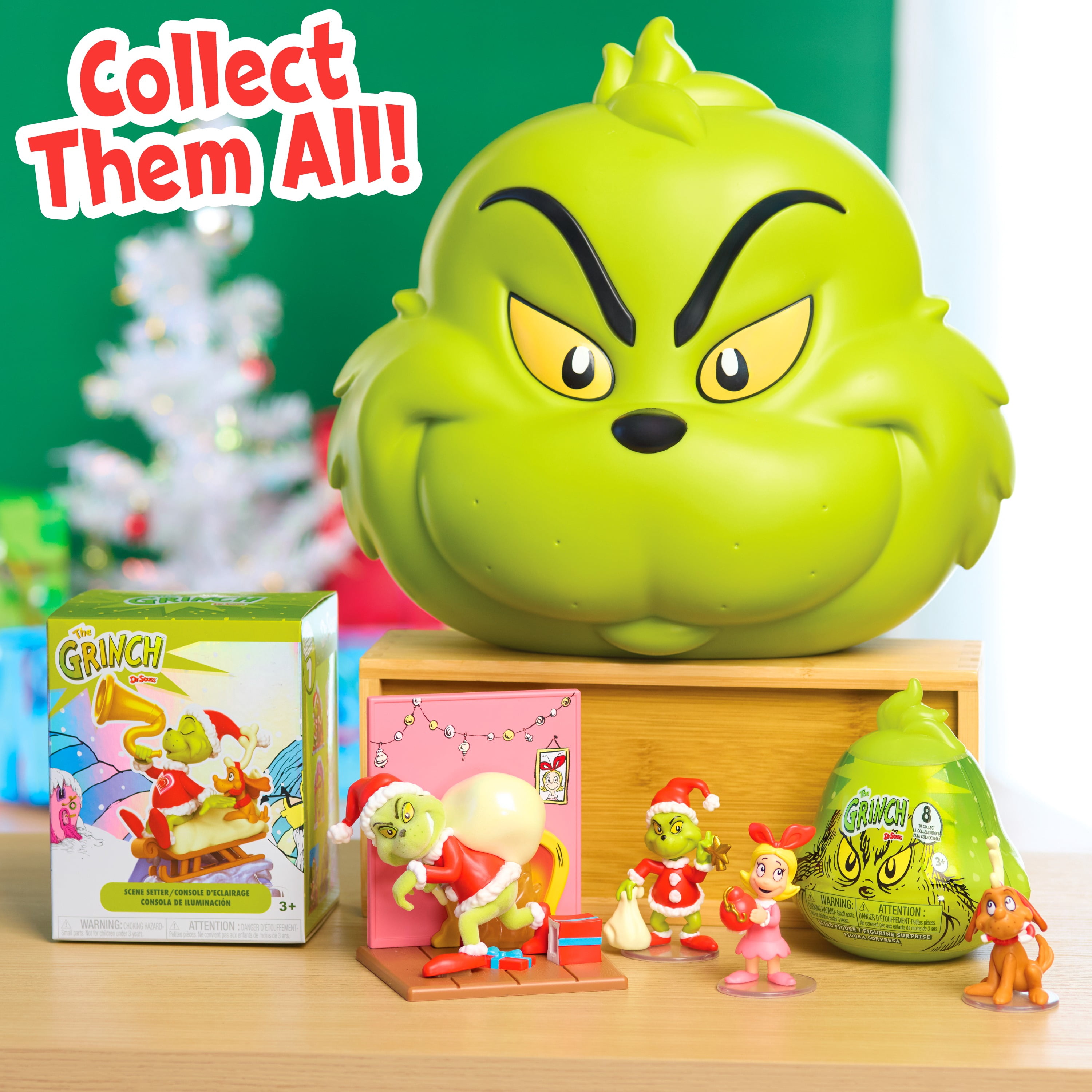 Dr. Seuss The Grinch Jumbo Mystery Capsule, 9-Inch Collectible Capsule by Just Play, 8 Surprises Inside, Boys and Girls Ages 3 and Up