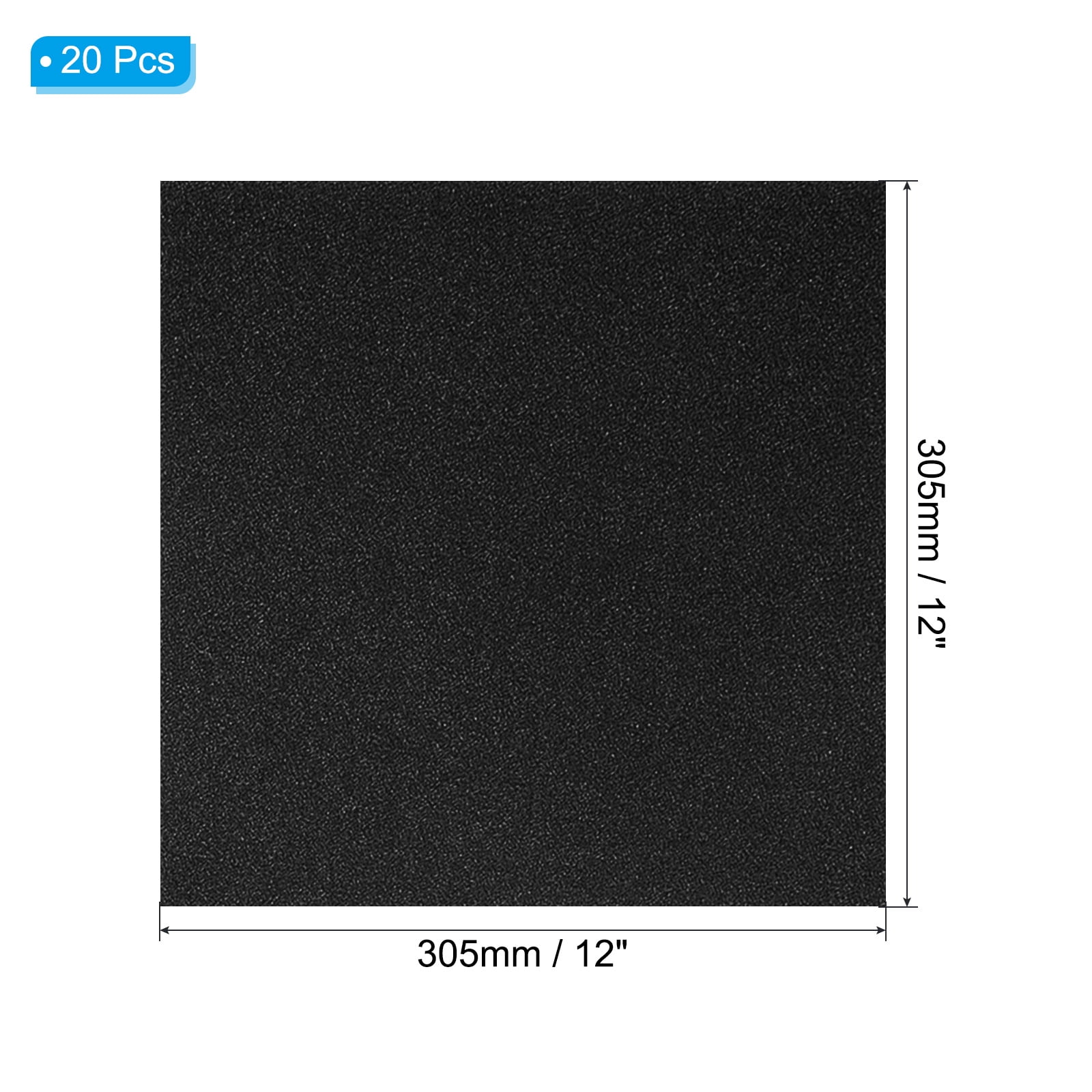 Uxcell 12x12" Glitters Cardstock, 20Sheets No-Shed Shimmer Glitters Paper, Black