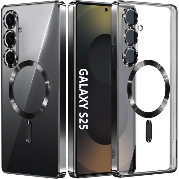 XIHAMA Compatible with Samsung Galaxy S26 Ultra/Galaxy S25/S24 Case, Soft TPU Electroplated Frame Cover with Clear Back, Drop Tested Protective Full Body Case, Thin Light Slim