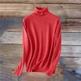 thumbnail image 4 of SELONE Turtle Necks Tops for Women Base Layer Knitted Pullover Long Sleeve Sweaters Bodycon Soild Underwear Red XL, 4 of 7