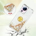 thumbnail image 5 of Glitter Clear Sparkly Bling Case for Xiaomi 13 Lite, Flowing Liquid Quicksand Cover with Diamond Ring Holder Case for Xiaomi 13 Lite  Gold, 5 of 7