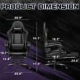 thumbnail image 3 of WYDK Gaming Chair, Video Game Chair with Footrest and Massage Lumbar Support, Ergonomic Computer Chair Height Adjustable with Swivel Seat and Headrest (Dark Black), 3 of 7