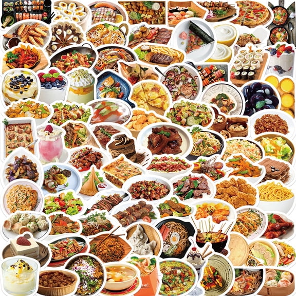 360Pcs Food Theme Aesthetic Stickers, Waterproof Matte Vinyl Stickers for Journal, Laptop, Water Bottle, Phone, Luggage Decal, Cute Gift for Scrapbooking & Planners