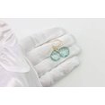 thumbnail image 2 of 14k Yellow Gold Aqua Blue Simulated Aquamarine Earrings Faceted Simple Dangle Daily Teardrops for Adult Women, 2 of 5