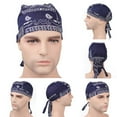 thumbnail image 3 of Walbest Men Women Cotton Pirates Cap Sweat Wicking Beanie Cap, Paisley Pattern Bandanna Biker Head Wrap Quick-Drying Hat Biker Bandana, Pack of 1, 3 of 7