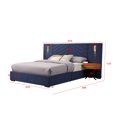 thumbnail image 7 of King Size Velvet Platform Bed with Tufted Wingback Headboard & Storage Cabinets, Modern Upholstered Bed with 2 Night Lamps, 3-in-1 Wood Bed Frame with Strong Slats, Royal Blue, 7 of 7