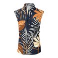 thumbnail image 2 of longantii Men's Casual Button Down Shirts Floral Sleeveless Hawaiian Shirt Tropical Holiday Beach Shirts 2026 Summer Casual Vacation Blouse Cyan 3XL, 2 of 6