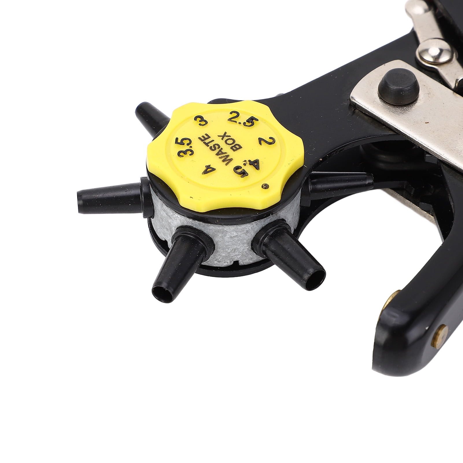 YAHHU Heavy Duty Plated Steel Leather Belt Hole Puncher with 6 Hole Adjustable Rotary Head for Belts and Watch Bands (12.6 inches / 32 cm)