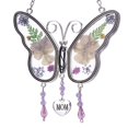 thumbnail image 1 of Laraine Atrapasueños de mariposa con alas de flores coloridas prensadas para el día de la madre, campanilla de viento de cristal con forma de corazón de metal, regalo para mamá, abuela, cumpleaños (ma, 1 of 1