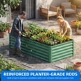thumbnail image 3 of Dextrus 6x3x3ft Galvanized Raised Garden Bed Kit with Support Rod & Gloves, Outdoor Patio Planter for Vegetables Flowers Plants, Green, 3 of 6