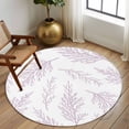 thumbnail image 2 of Round Area Rug 7 Ft, Pink Purple Tree Branches Washable Non-Slip Circle Carpet for Living Room/Bedroom, Farmhouse Nature Botanical Low-Profile Large Runner Mat Collection Rugs for Indoor, 2 of 8