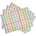 thumbnail image 2 of Easter Plaid Placemats Set of 4, Colorful Buffalo Checks Spring Stripes Non Slip Heat Resistant Table Mats 12" X 18" for Dining Kitchen Holiday Decor, Every Day Use, 2 of 6