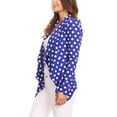 thumbnail image 3 of Women's Polka Dot Open Front Office Style Long Sleeves Blazer Jacket, 3 of 5
