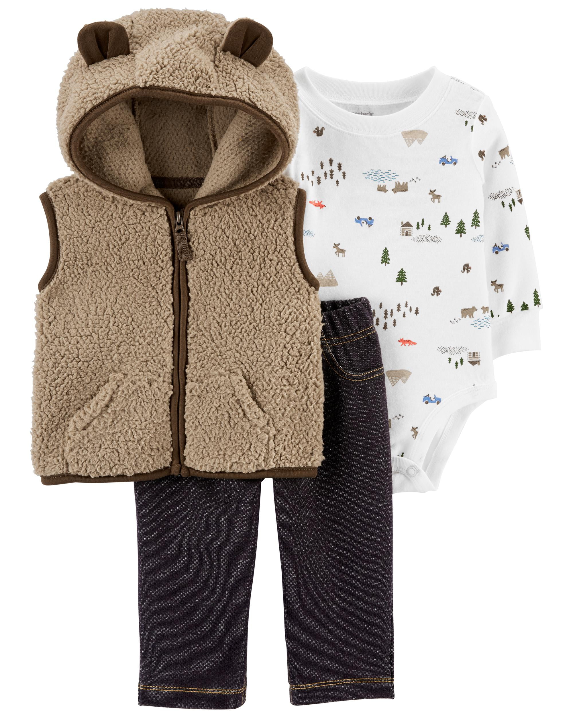 Carters Baby Boy 3 Piece Vest Set Fall Outfit 6 Months NEW 