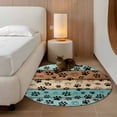 thumbnail image 3 of Aqua Brown Round Rug 3.3ft Washable Circle Entryway Rugs Non Slip Rustic Farmhouse Dog Paw Vintage Area Rug Indoor Floor Carpet for Bedroom Kitchen Living Room Home Office Dining Room Nursery, 3 of 8