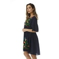 thumbnail image 2 of Riviera Sun Rayon Crepe Short Dress with Multicolored Embroidery (Navy, X-large), 2 of 3