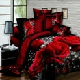 thumbnail image 3 of Danolapsi Red Comforter Set Valentine Red Duvet Cover Set 3D Rose Floral Bedding Sets Soft Microfiber Lightweight Bedding Set Wedding Duvet Cover Sheet Pillow Cases Bed Set,4 PCS, 3 of 7