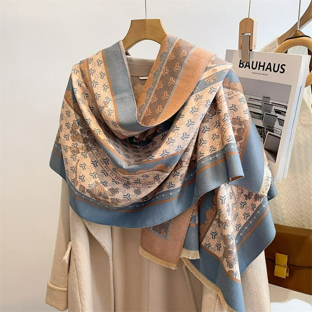 Bufanda de Cachemira de marca de lujo para mujer, chal cálido de diseño, manta de Pashmina gruesa, Poncho con borla, Echarpe para mujer 2022 Fivean unisex
