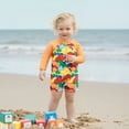 thumbnail image 3 of BemeyourBBs Toddler Baby Boy Girl One Piece Swimsuit with Sunhat Set Newborn Infant Bathing Suit Long Sleeve Rash Guard Half Zipper Turtle Dinosaur Swimwear Beachwear UPF 50+, 3 of 10