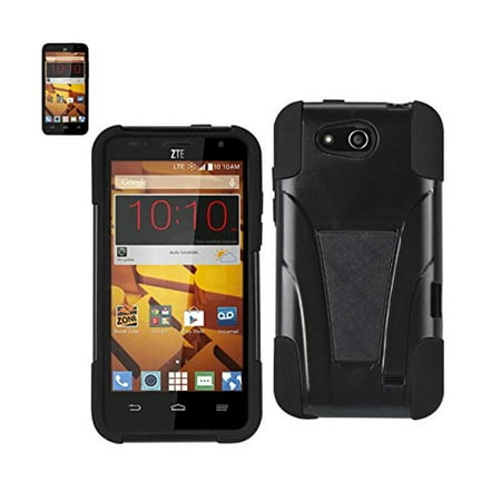 Reiko Silicon Protector Cover With Built In Media Kickstand For Zte Speed N9130 Retail Packaging Black Walmart Canada