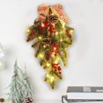 thumbnail image 7 of Harpi Christmas Wreaths for Front Door, Winter Decor Christmas Swag Artificial Teardrop Swag Wreaths With Red Berry Christmas Ball Artificial Christmas Branch Teardrop Door Swag Decoration for Xmas, 7 of 7