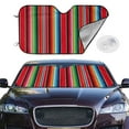 thumbnail image 2 of Haiem Mexican Serape Blanket Stripes Car Windshield Sun Shade - Blocks UV Rays Sun Visor Protector, Sunshade to Keep Your Vehicle Cool, Universal Fit SUV Van Sedan-Small, 2 of 7