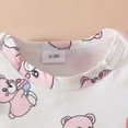 thumbnail image 5 of kpoplk Newborn Baby Girl Clothes Letter Print Short Sleeve Romper Shirt Tops Bow Shorts/Pants/Skirts Summer Spring Set Infant Western Outfit(Pink,0-3 M), 5 of 8