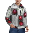 thumbnail image 2 of Wukai Cherries laid Print Men Hoodies Fleece Sweatshirts Long Sleeve Sweaters Pullover Fall Outfits Winter Clothes-Large, 2 of 7