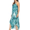 thumbnail image 4 of Sakkas Liz Women's Maxi Loose Sleeveless Summer Casual Tank Dress Cover-up Caftan - 19290-TealBlue - One Size Plus, 4 of 5
