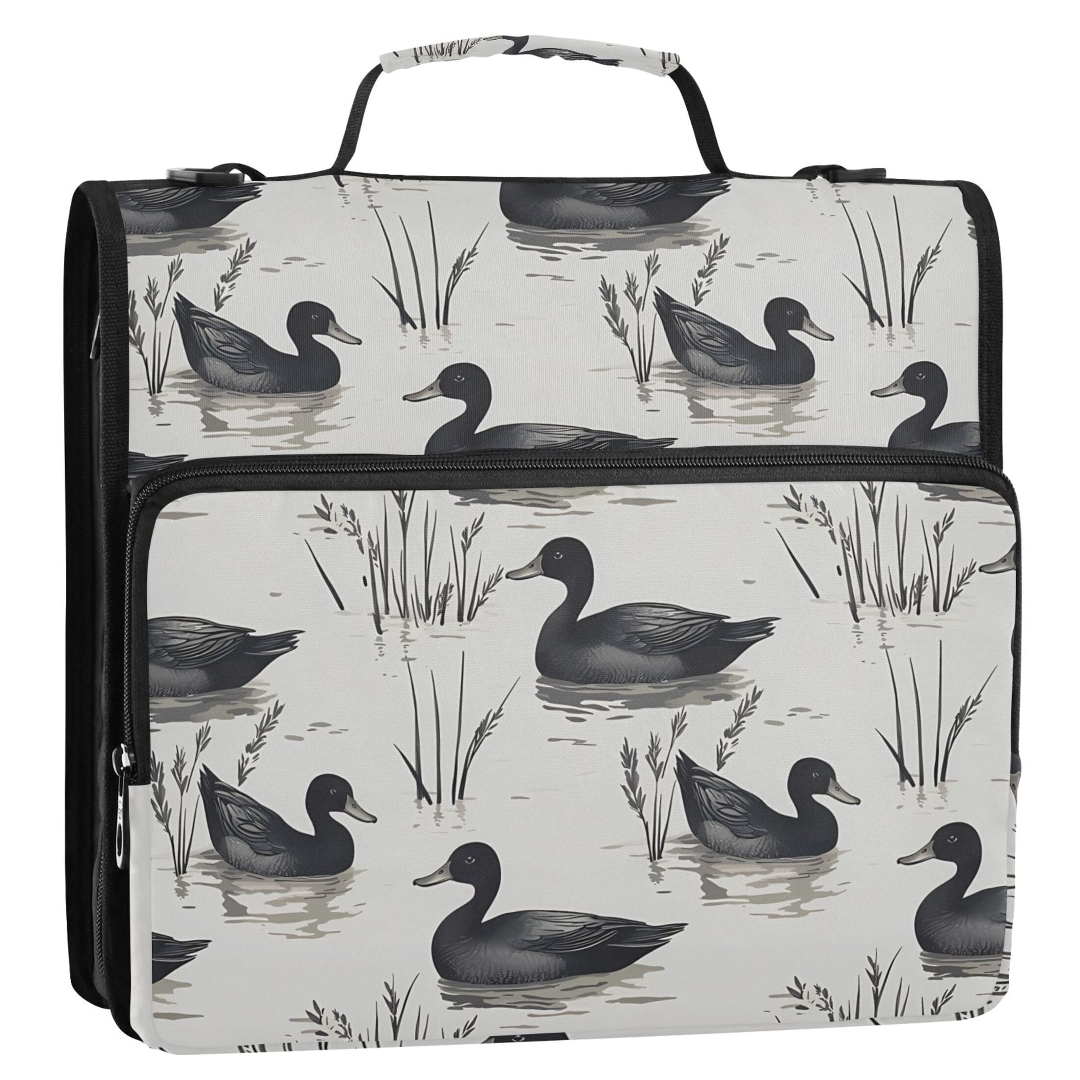ALAZA Zipper Binder Retro Ducks Swim 3 Ring Trapper Keeper File Folder Organizer Bag