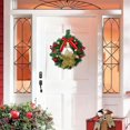 thumbnail image 2 of 12 Inch Pre-Decorated Artificial Pine Leaf Christmas Wreath, Indoor Holiday Hanging Ornament with Ornament Balls, Bows and Berry Clusters, Christmas Wreath for Fireplace Shelf, Party Backdrop, 2 of 6
